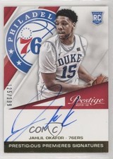 2015-16 Prestige Prestigious Premieres Signatures 125/299 Jahlil Okafor Auto 3f2