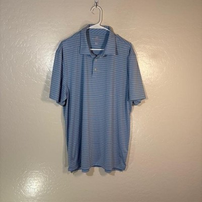 Southern Tide Polo Shirt Mens 2XL Blue Stripe Brrr Cooling Stretch Casual Top