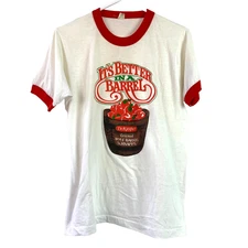 Vintage DeKuyper It's Better In A Barrel Apple Barrel Schnapps Tee T-Shirt Large