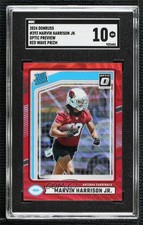 2024 Donruss Optic Preview Red Wave Prizm Marvin Harrison Jr SGC 10 Rookie RC