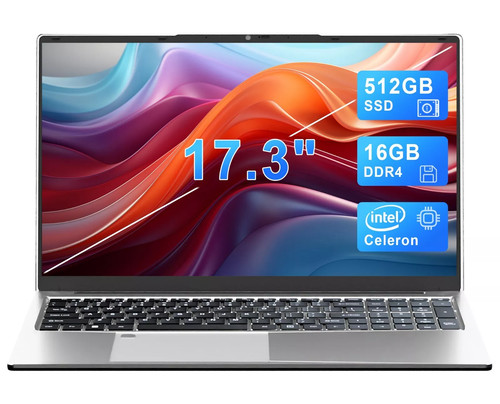 Laptop 16GB RAM 512GB SSD 17.3" Intel Celeron N5095 Backlit KB Win11 Pro(Used)