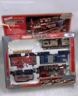 New Bright Industries Talking Silver Rail Express Battery Operated Train Set