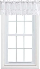 Stacey Sheer Ruffled Filler Valance, White, 54" X 13