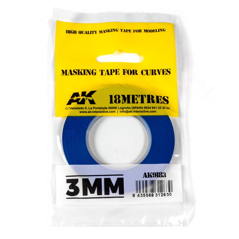 Blue masking Tape For Curves 3mm AK Interactive - AK9183