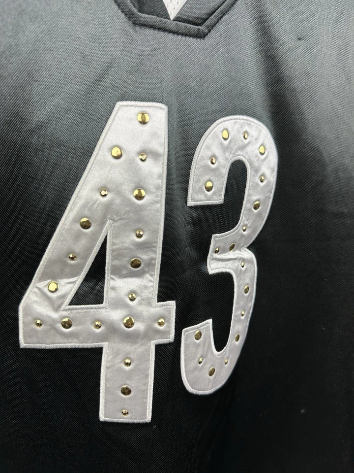 Camiseta para mujer Pittsburgh Steelers Troy Polamalu #43 letras tachonadas talla M Foto 2 de 4