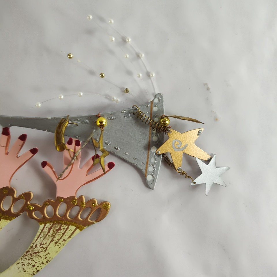 Vintage Rare Karen Rossi Silvestri Metal Trumpet Angel Tree Topper In ...