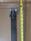 JM Tactical Size 40 Black Leather Belt with Silver Buckle — photo 1