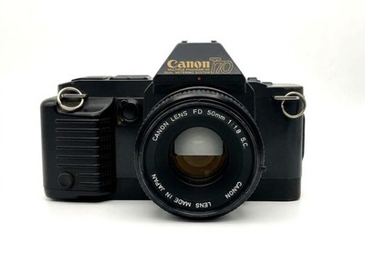 Canon T70 + Canon 50mm f/1.8 Kit Set Analog SLR 35mm Kamera Objektiv Body