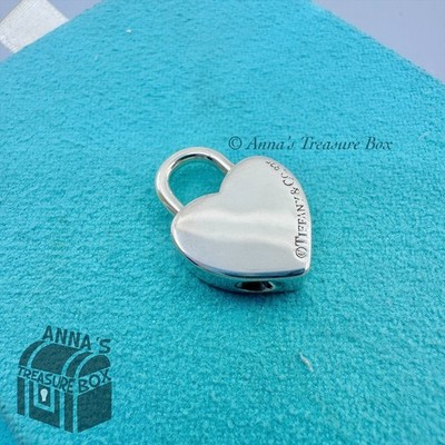 Tiffany & Co. 925 Silver XOXO Heart Padlock Lock Charm Pendant