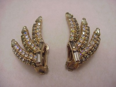 Vintage Alice Caviness Rhinestone Signed Earrings