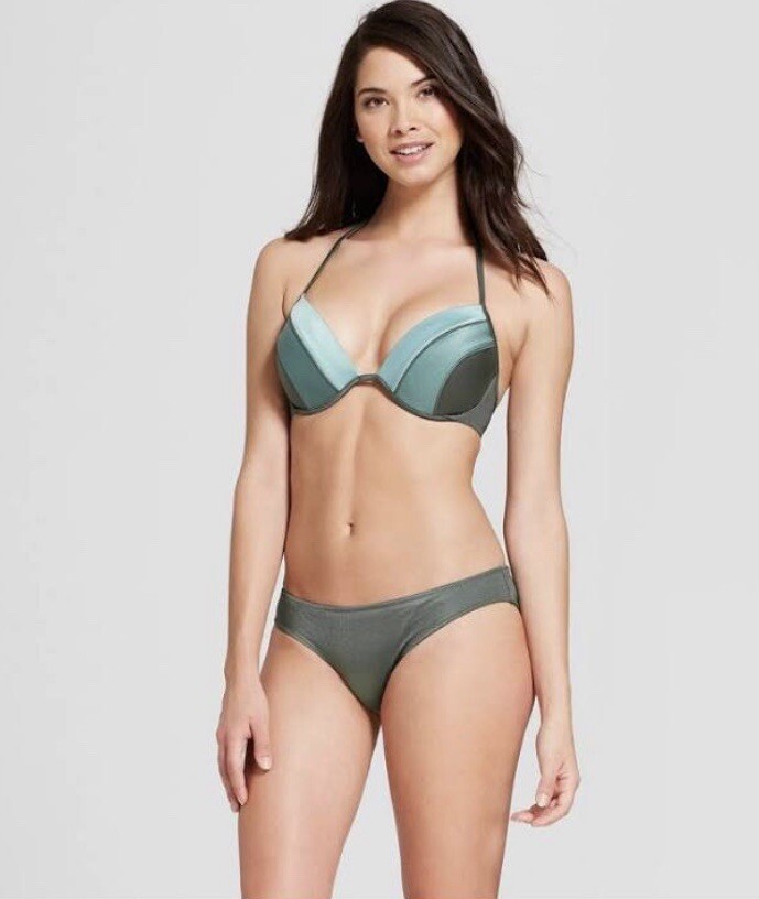 Shade & Shore Bikini Top Shades Of Green. 34D