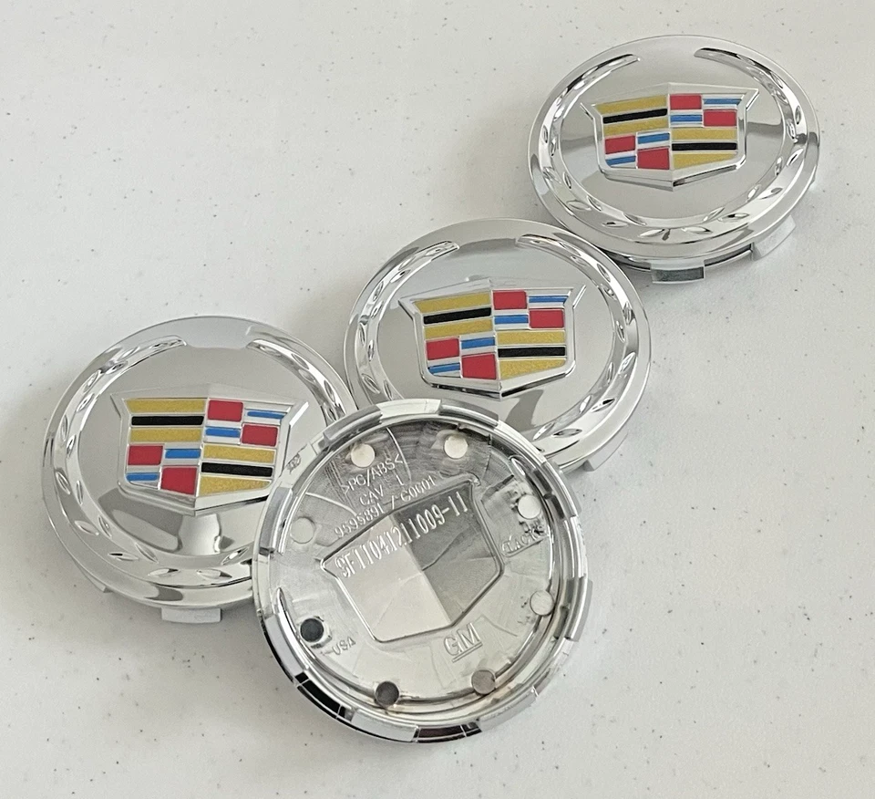 4 tapas centrales de llantas de 18" 20" con logotipo color para Cadillac Escalade 2007-13 de 83 mm Foto 3 de 4