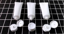 Lots 100ml White Plastic Soft Squeeze Cream Container Flip Lotion Tube 3.3OZ