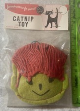 Vintage Vo Toys Cat Nip Toy NOS in Packaging Head Olive Green Face Red Hair