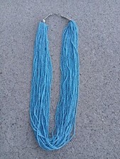 Turquoise Seed Beaded Multi Strand Beaded Necklace