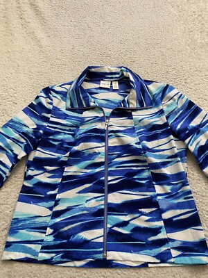 Zenergy Women 3/4 Sleeve Full Zip Windbreaker Jacket Petites 1P (US Size 8P)
