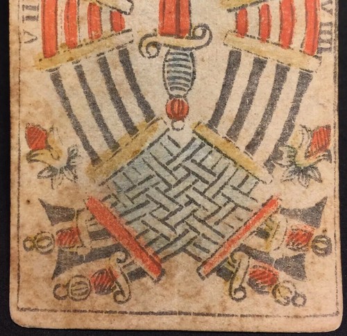 1818 Historic Nine of Swords Antique Tarot Playing Cards Woodblock Single Italy - Picture 11 of 12