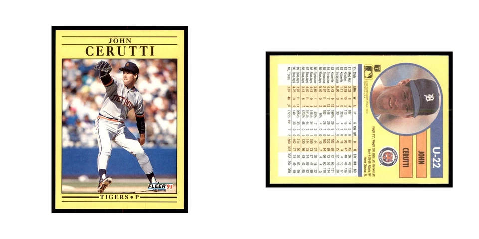 1991 Fleer Update John Cerutti Baseball Cards #U-22 - Image 3 of 3