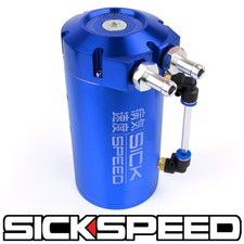 Sickspeed Blue Oil Catch Can Non Vented With Baffled Engine Reservoir Tank P3