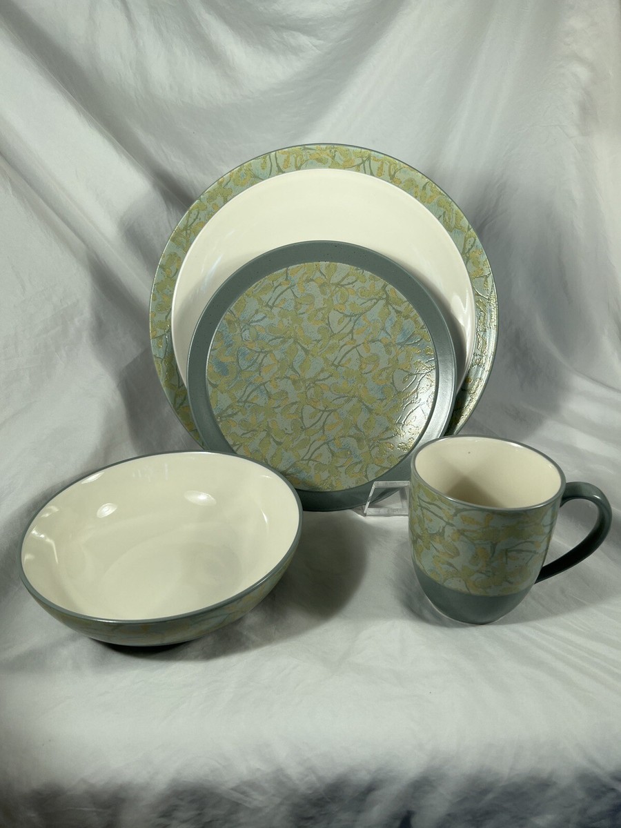 Pc Set of Noritake Elements Flora Stoneware 8062 Pc Placesetting New