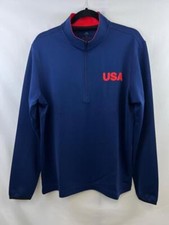 ADIDAS GOLF Men's USA 1/4 Zip Pullover LAYER Dark Blue Sz M NWT