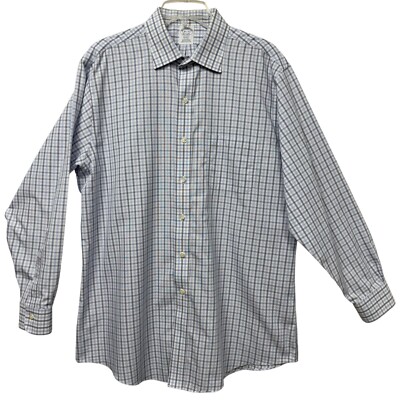 Brooks Brothers Men s 16.5/33 Regent Fit Non-Iron Dress Shirt Blue Plaid