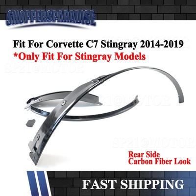 For Corvette C7 Stingray 14-2019 Carbon Rear Quarter Extension Wheel Trim Fender