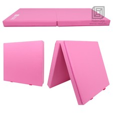 2-Folding Exercise Mat for Kids, 6'x3' Foldable Gymnastics Tumbling Mat, Handles