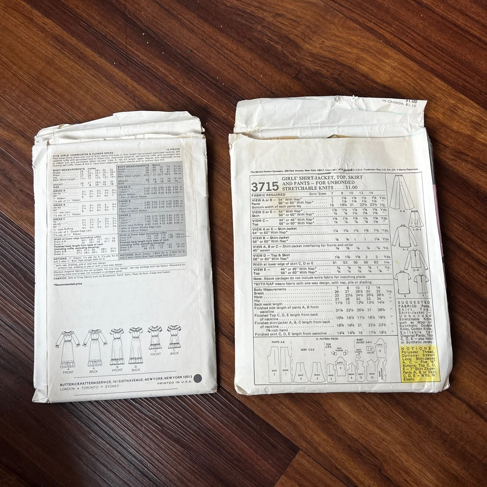 Винтажный 1960-х 1970-х годов девочки шитье узор лот комбинезон платье юбка непроверенный 7 8 - Изображение 3 из 4