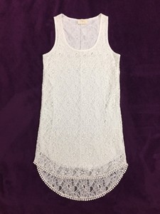 white lace high low top