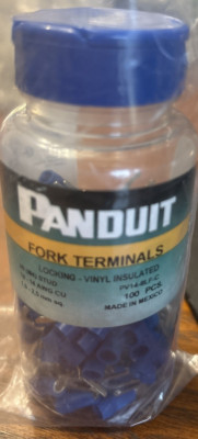 Panduit PV14-8LF-C is a vinyl-insulated fork terminal BOTTLE OF 100 NEW 