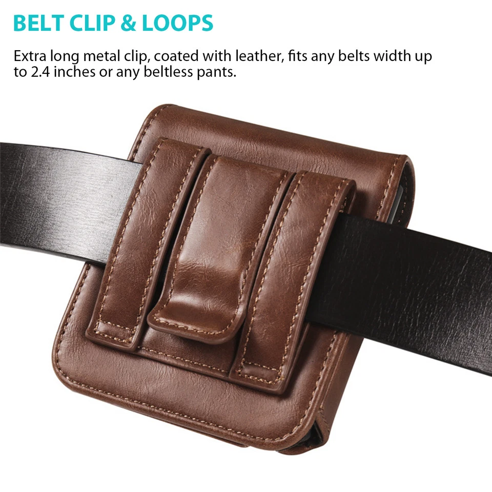 Funda con solapa magnética de cuero PU con clip para cinturón para Razr/+ Plus/Ultra 2025 Foto 4 de 4
