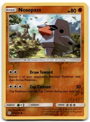 2019 Sun & Moon - Cosmic Eclipse Nosepass Basic/Common/Reverse Holo #106