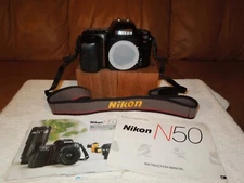 Nikon N50 35mm Film Camera, Body Only + Nikon Neck Strap + Owners Manual