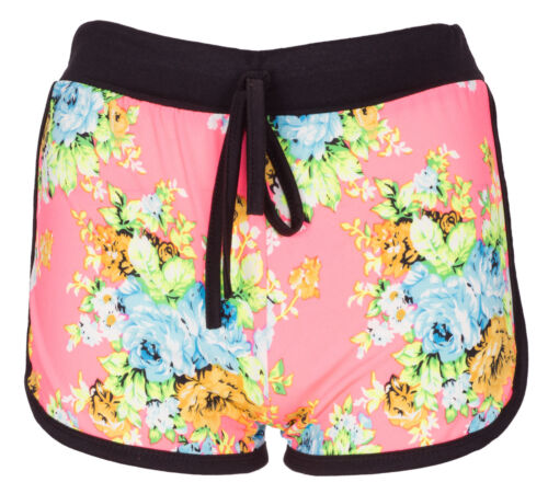 Womens Summer High Waist Casual Floral Beach Hot Pants Ladies Shorts Runner - Picture 5 of 12