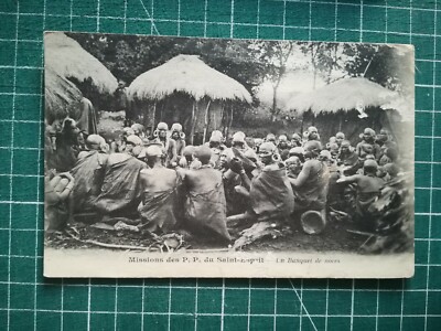 uu14 postcard circa 1910 Mission of the PP of the Holy Spirit group indigenous village wedding
