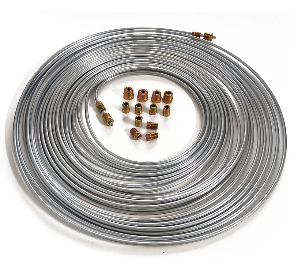 Rollo de bobina de tubería de línea de freno de acero de 50 pies 3/16 kit de montaje protección contra la corrosión Foto 4 de 4