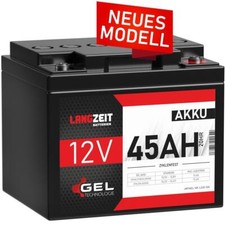 Gel Akku 12V 45Ah Blei Batterie Solar Elektromobil Boot ersetzt 38Ah 40Ah