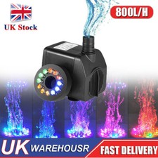 Submersible Fountain Pump with 12 LED Light for Water Feature Outdoor Small Pond
