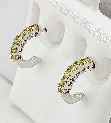 LAB CREATED PERIDOT DANGLING EARRINGS .925 SILVER - New With Tag - Picture 2 of 5