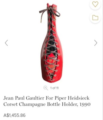 Jean Paul Gaultier Piper Heidsieck Corset Sleeve Champagne Bottle