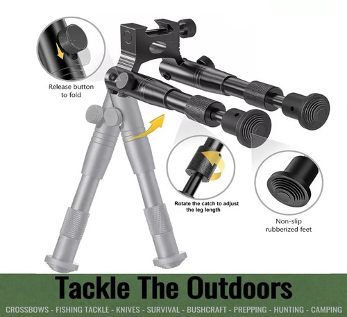 Adjustable Fold Up PCP Air Rifle Bipod 20mm Picatinny Weaver Rail Long Leg 14.5" - Picture 11 of 11