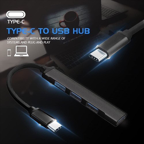 USB-C Type C to USB 3.0 4 Port Hub Splitter For PC Phone Mac iPad MacBook Pro - Picture 4 of 22