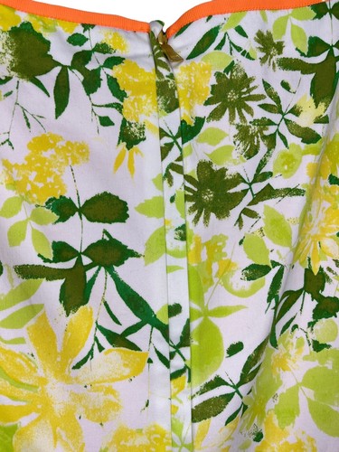 T TAHARI Terry Sheath Summer Dress Sleeveless Floral Bright Lime, Summer 10 - Picture 5 of 11
