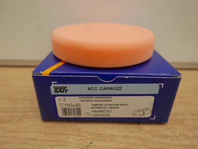 Sait 150 mm x 30 mm Orange Medium Schaum Polieren Finish Pad Klett 70602
