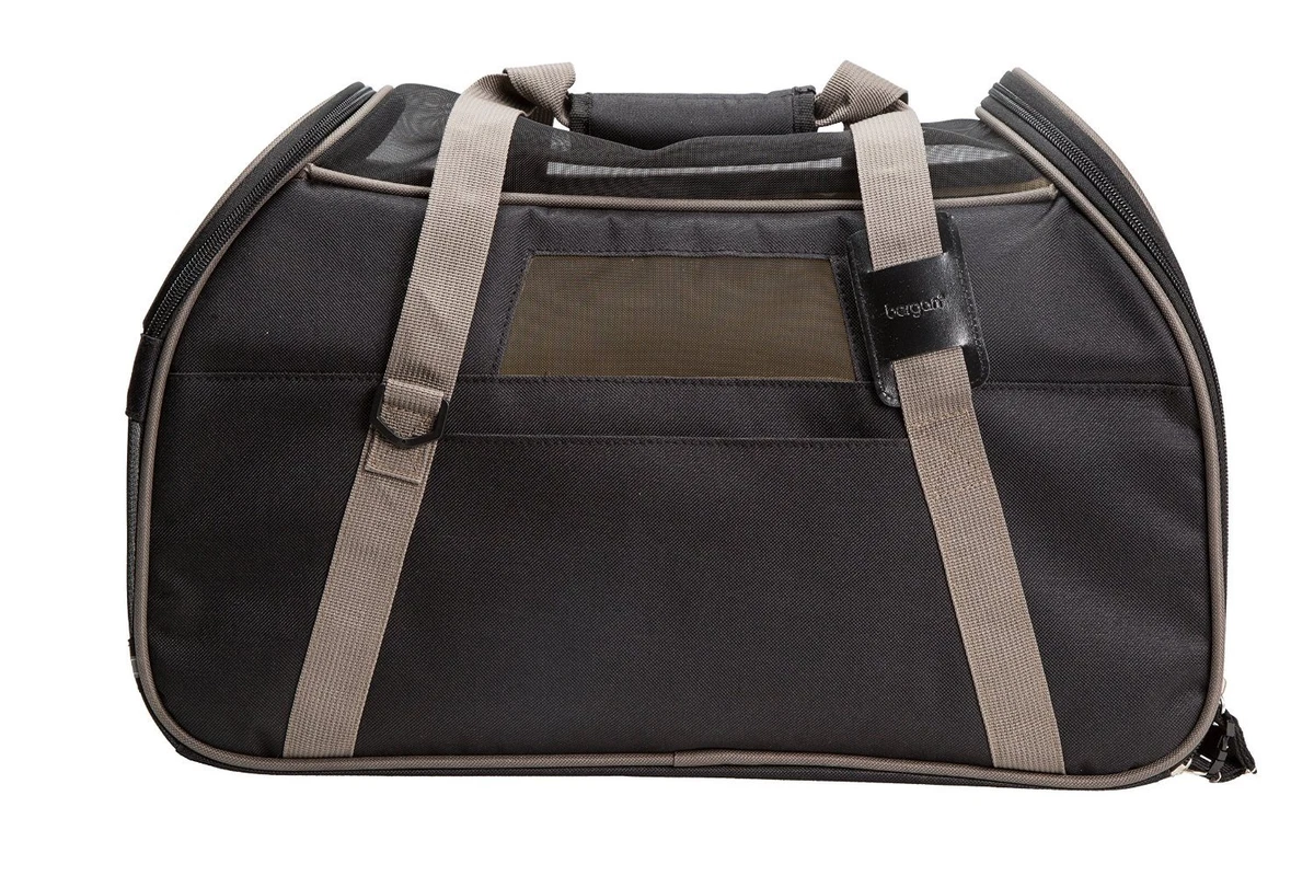 Bergan Comfort Carrier Soft Sided Pet Carrier Dog Cat Bag Tote Black Gray Large