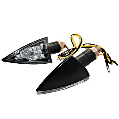2x LED Mini Indicator Arrow Motorcycle Quad Atv Custom Black Orange Short KTM C