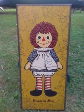RARE VINTAGE WOODEN RAGGEDY ANN WALL HANGING PICTURE OVER 2 FEET TALL WOOD