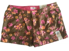 SO Women's Juniors Floral Shorts Size 5 Hot Pants Beach Walking 28" Waist NEW