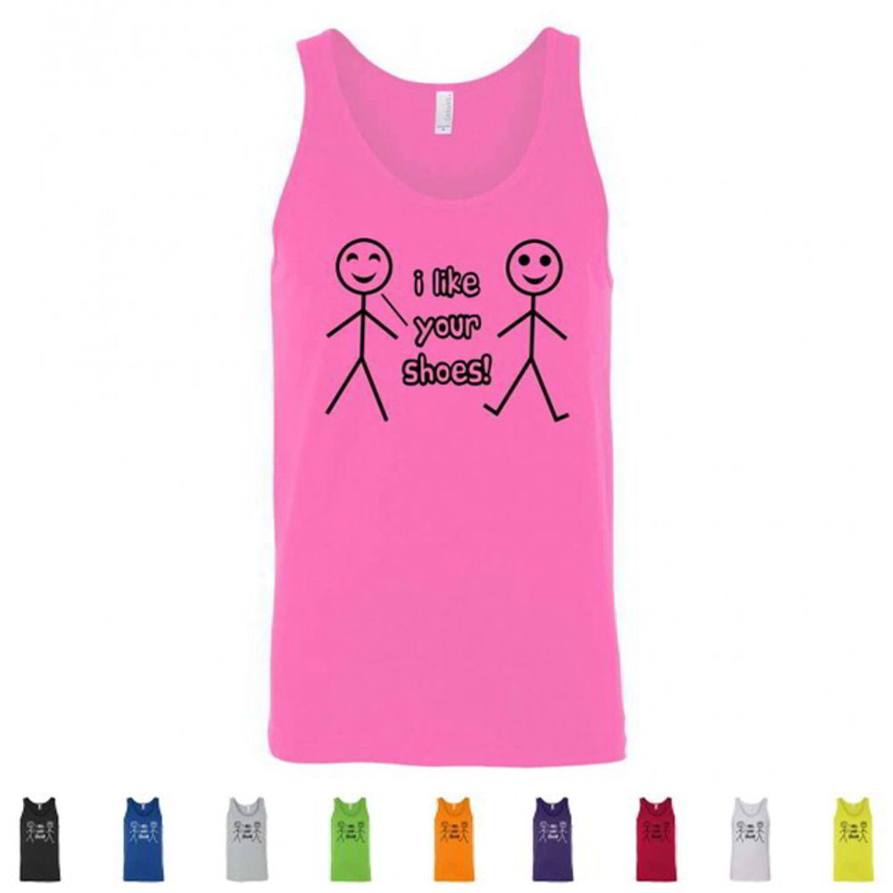 Funny Stickman I Like Your Shoes Graphic Men's Tank Top  